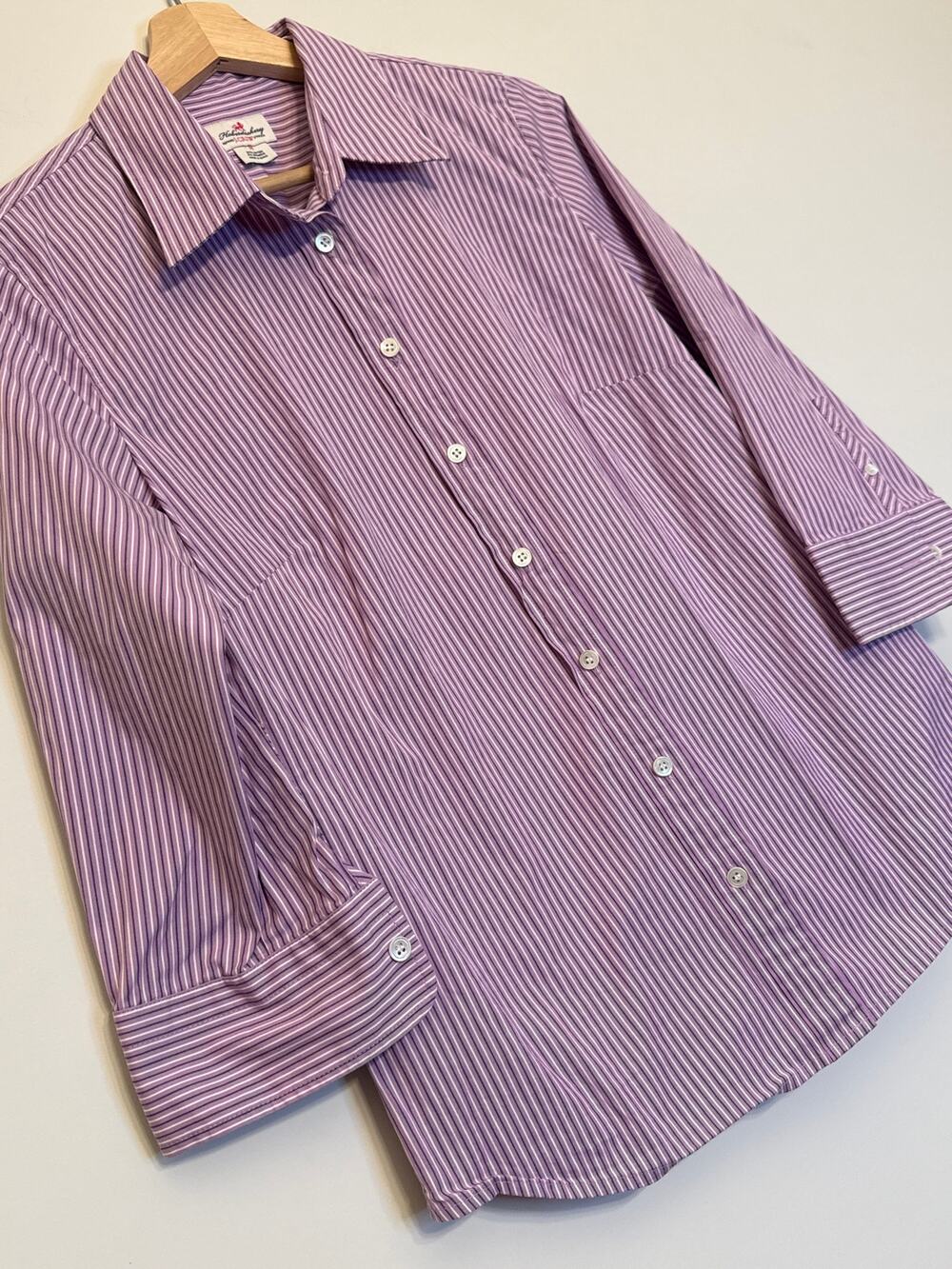 Haberdashery Purple Striped Button Up Shirt Size M